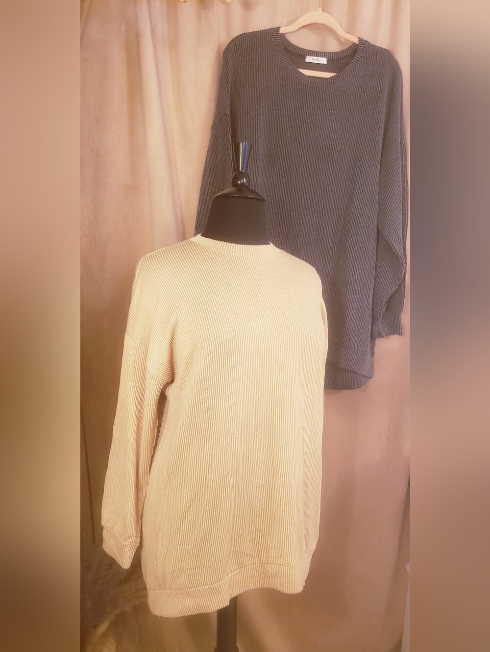 2X TRES BIEN OVERSIZED RUBBED KNIT TOPS